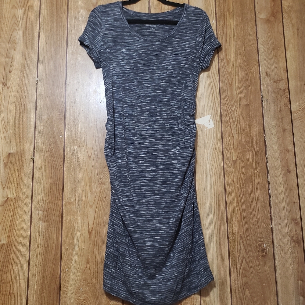 Liz Lange Maternity Ebony Navy Blue Space dye Dress L NWT 3/4 Sleeve